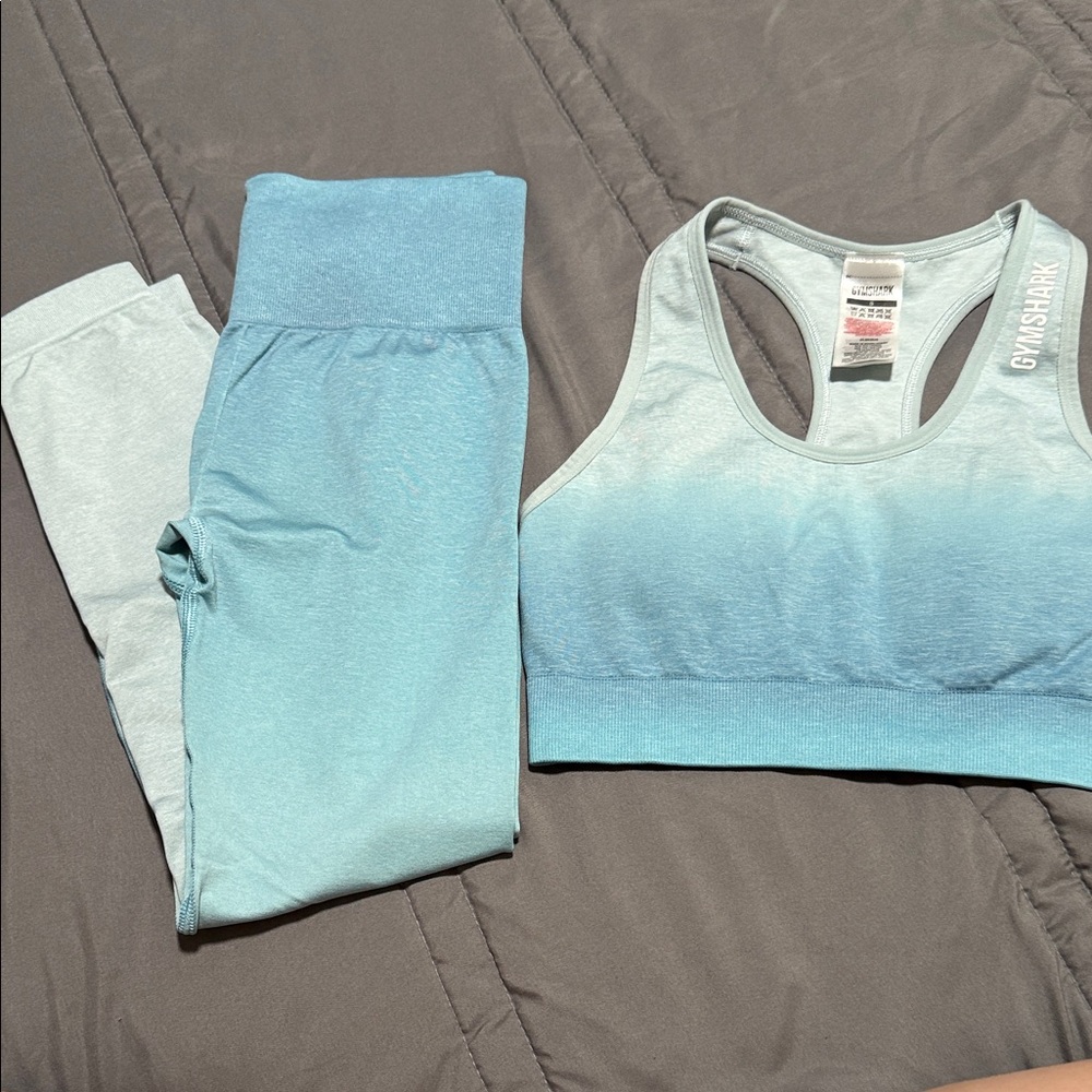 Gymshark Light Blue Gradient Activewear Set